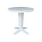 International Concepts 36 in. Solid Wood Round Extension Dining Table with 2 Counter Height Stools in White K08-36RXT-23-S6132-2 - alternate 4